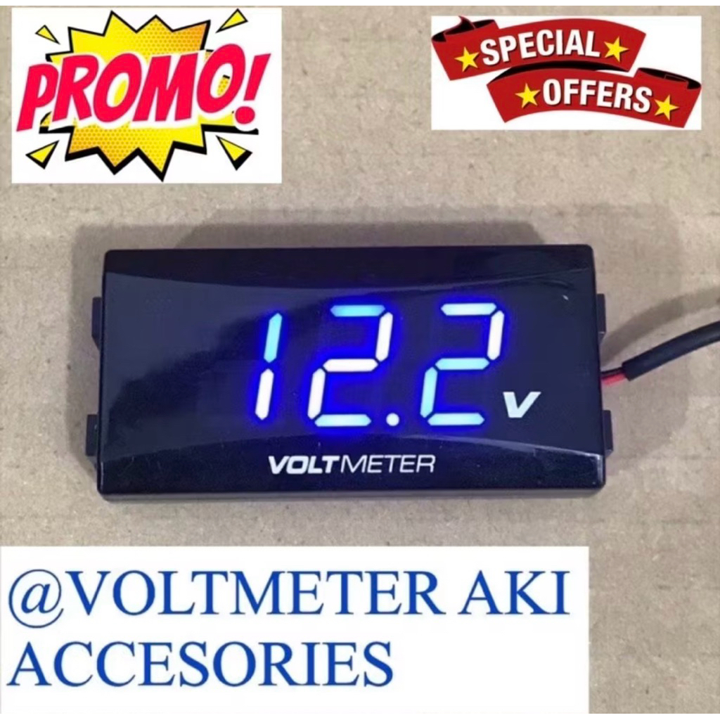 Voltmeter Digital - Voltmeter aki pengukur daya aki voltmeter WATERPROOF VOLT VOLTMETER AKI BERKUALI