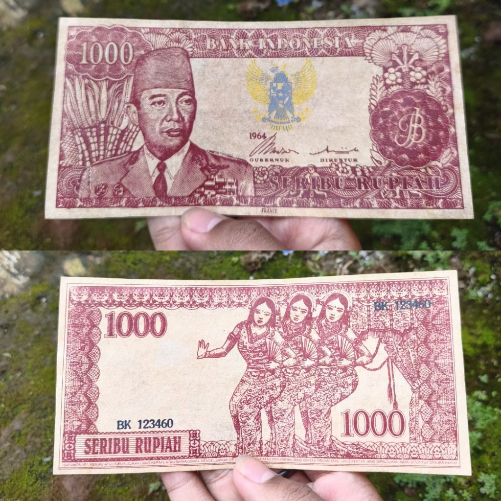 Uka-Uka Lama 1000 Soekarno Merah - Melengkung & Berkaligrafi