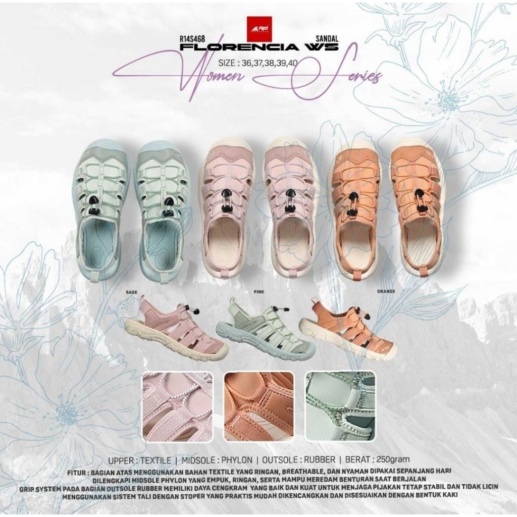 SANDAL GUNUNG WOMEN SERIES FLORENCIA AREI OUTDOOR GEAR | SANDAL WANITA REI FLORENCIA