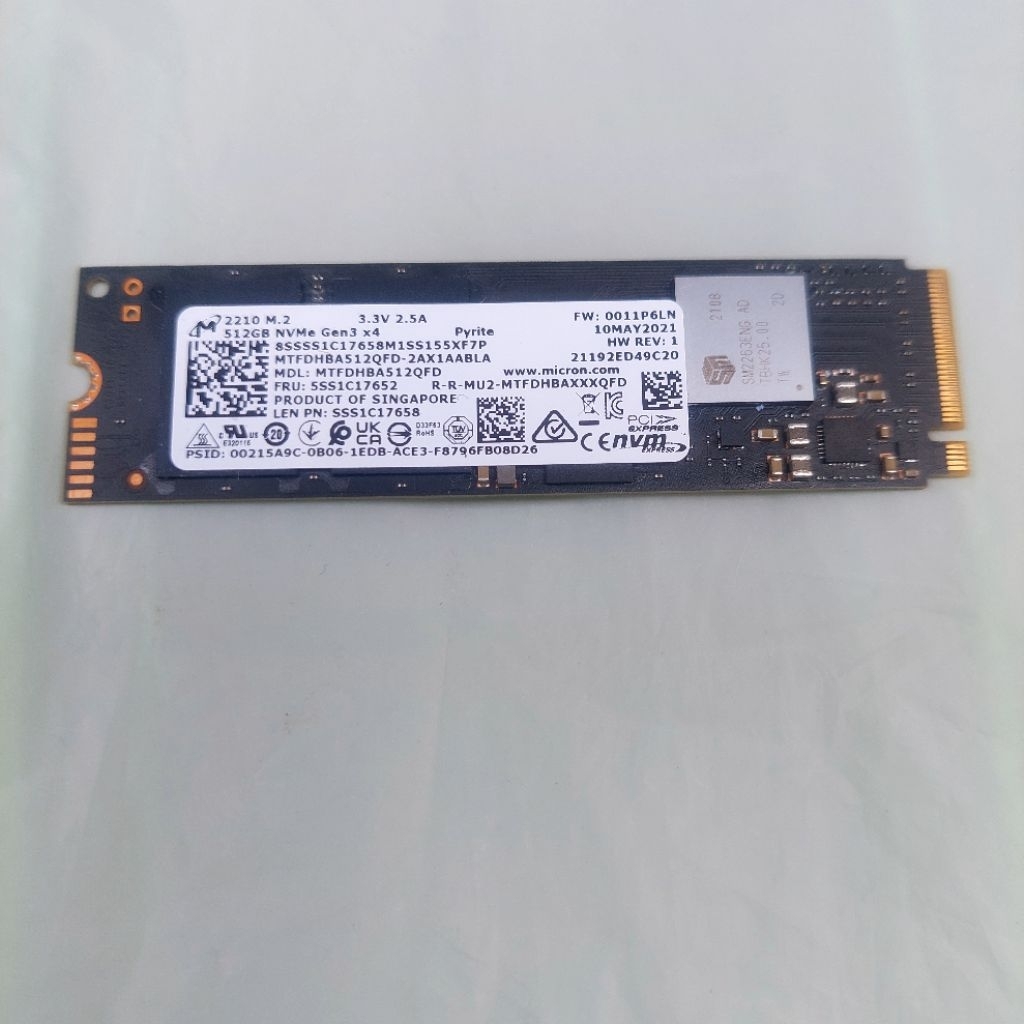 SSD NVMe MICRON 512 GB