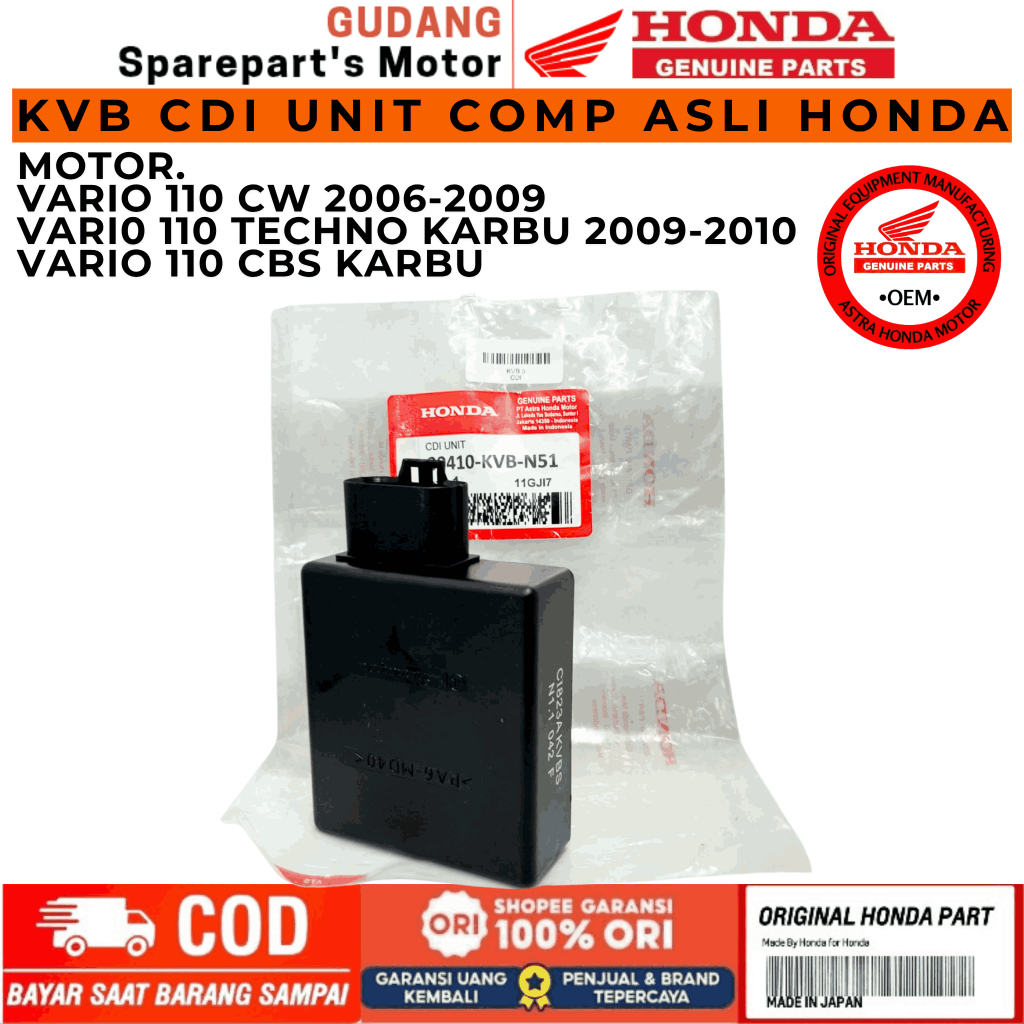 KVB ORIGINAL CDI HONDA VARIO 110 TECHNO,VARIO 110 KARBU,VARIO 110 OLD,CDI HONDA VARIO 110 CBS