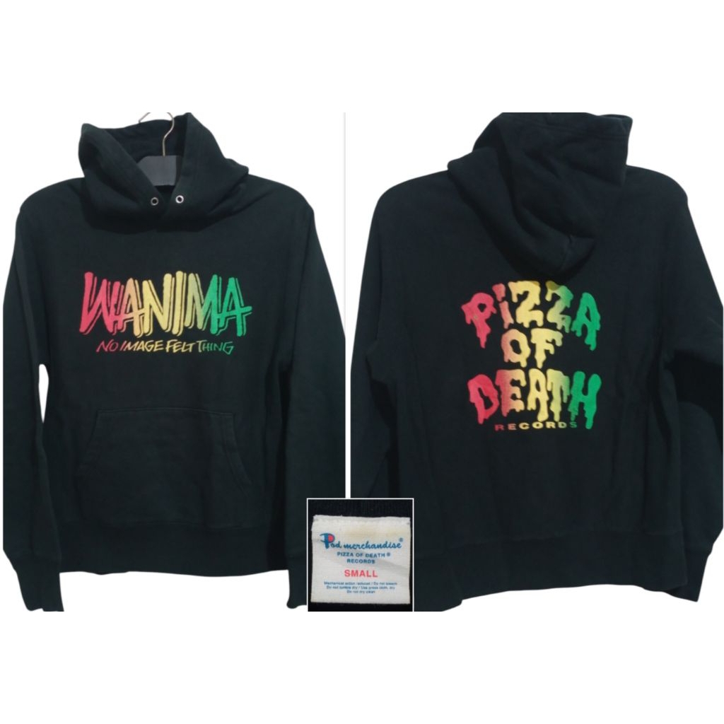 hoodie band Wanima (pizza of death)Size : Small (52x63)
Tag : pizza of death
Kondisi : baik