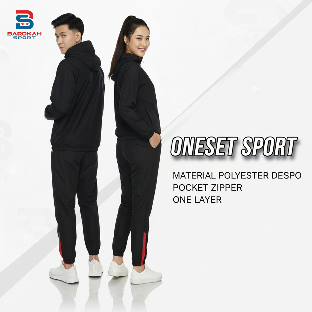 HM Barokah -  One set Jaket dan Celana Parasut Setelan Jaket dan Celana Olahraga Parasut Pria Wanita