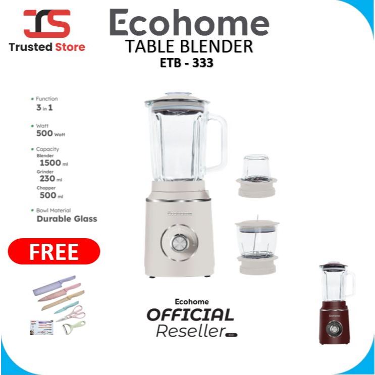 Ecohome Table Blender ETB333 Blender Multifungsi Low Watt