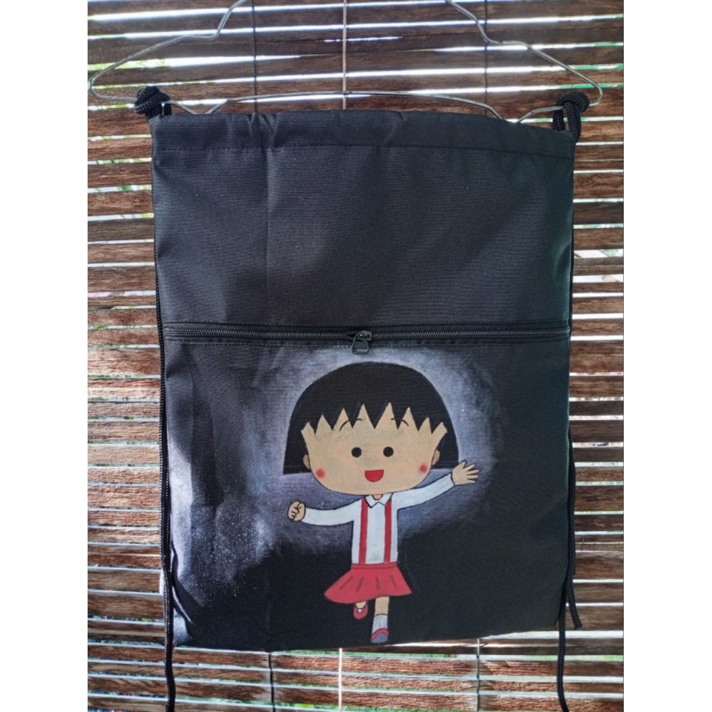 Tas serut resleting lukisan tangan