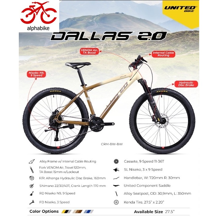 SEPEDA GUNUNG MTB 27.5 UNITED MTB DALLAS 2.0