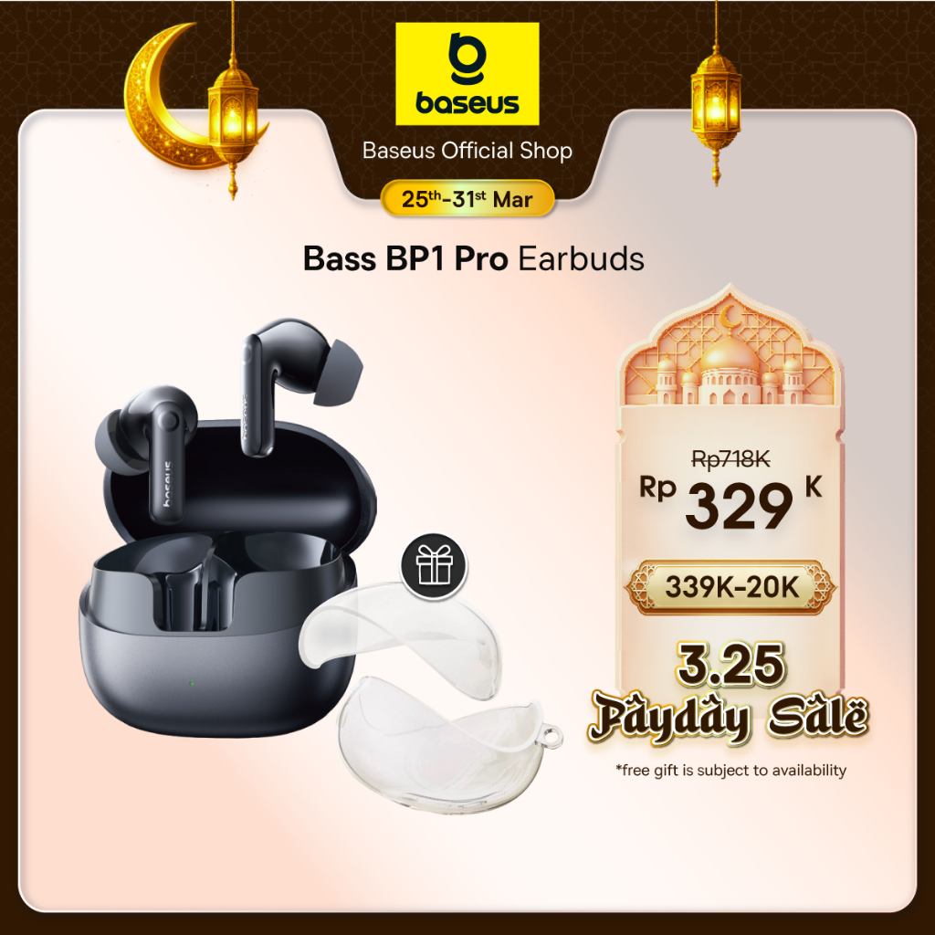 Baseus BP1 Pro TWS Adaptive ANC Hi-Res LDAC -50dB 6 Mic ENC with IP55 & 55H Earbud Earphone Bluetoot