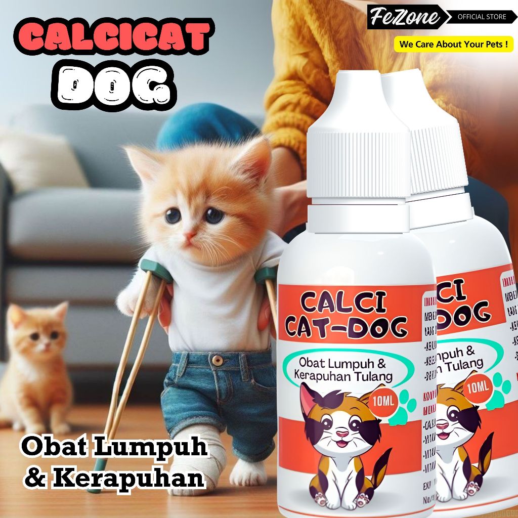 CALCICAT OBAT LUMPUH KUCING ANJING OBAT KEJANG DEHIDRASI TETANUS FEZONE