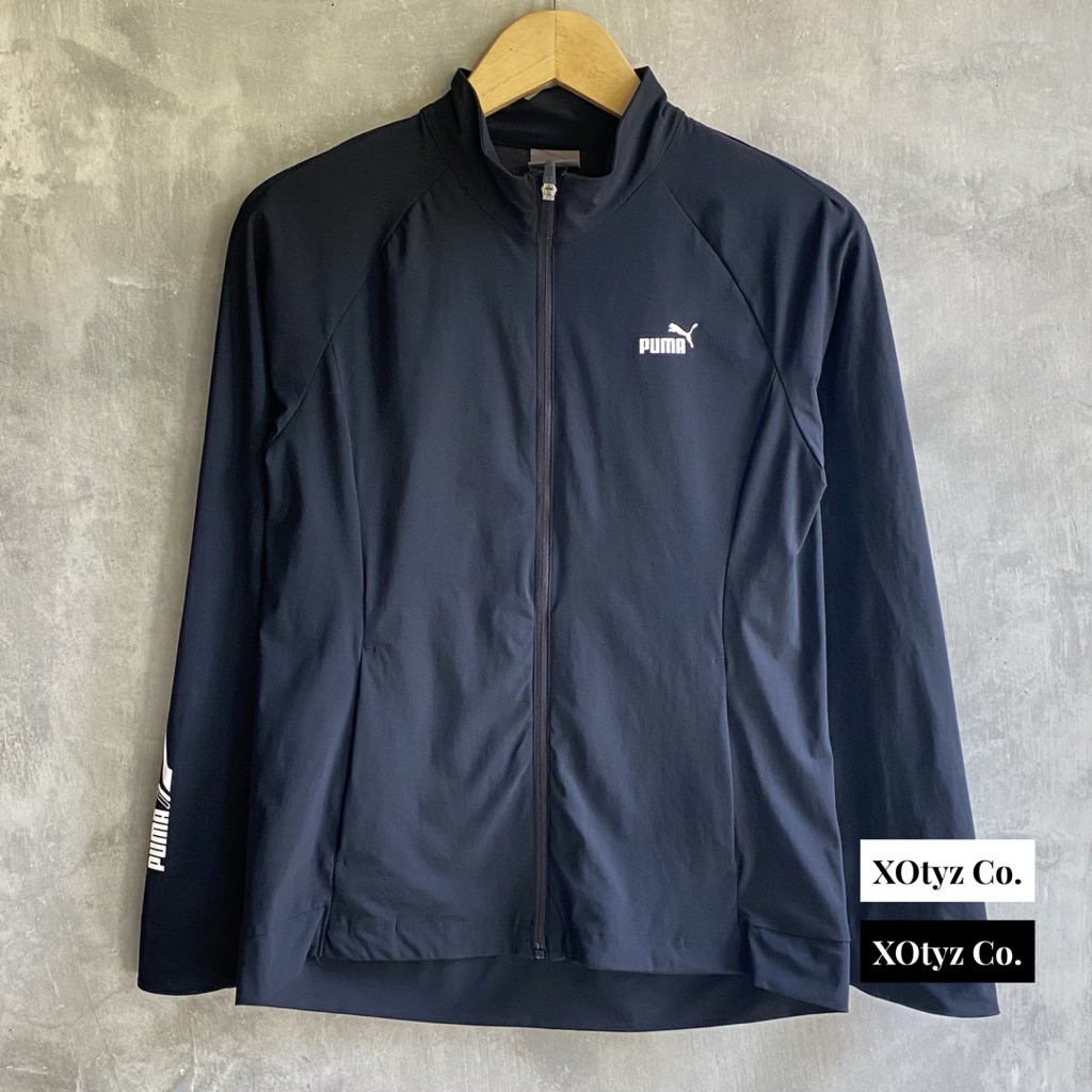 Jaket Cewe Running Puma Hitam | Slim Fit | Jaket Olahraga