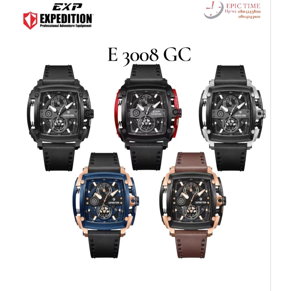 Jam Tangan Pria Expedition 3008 GC E3008 EXP 3008 Tali kulit