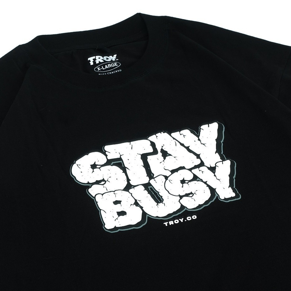 Troy Company Tshirt Black Cracked - Kaos Pria Hitam Lengan Pendek MTD 2039