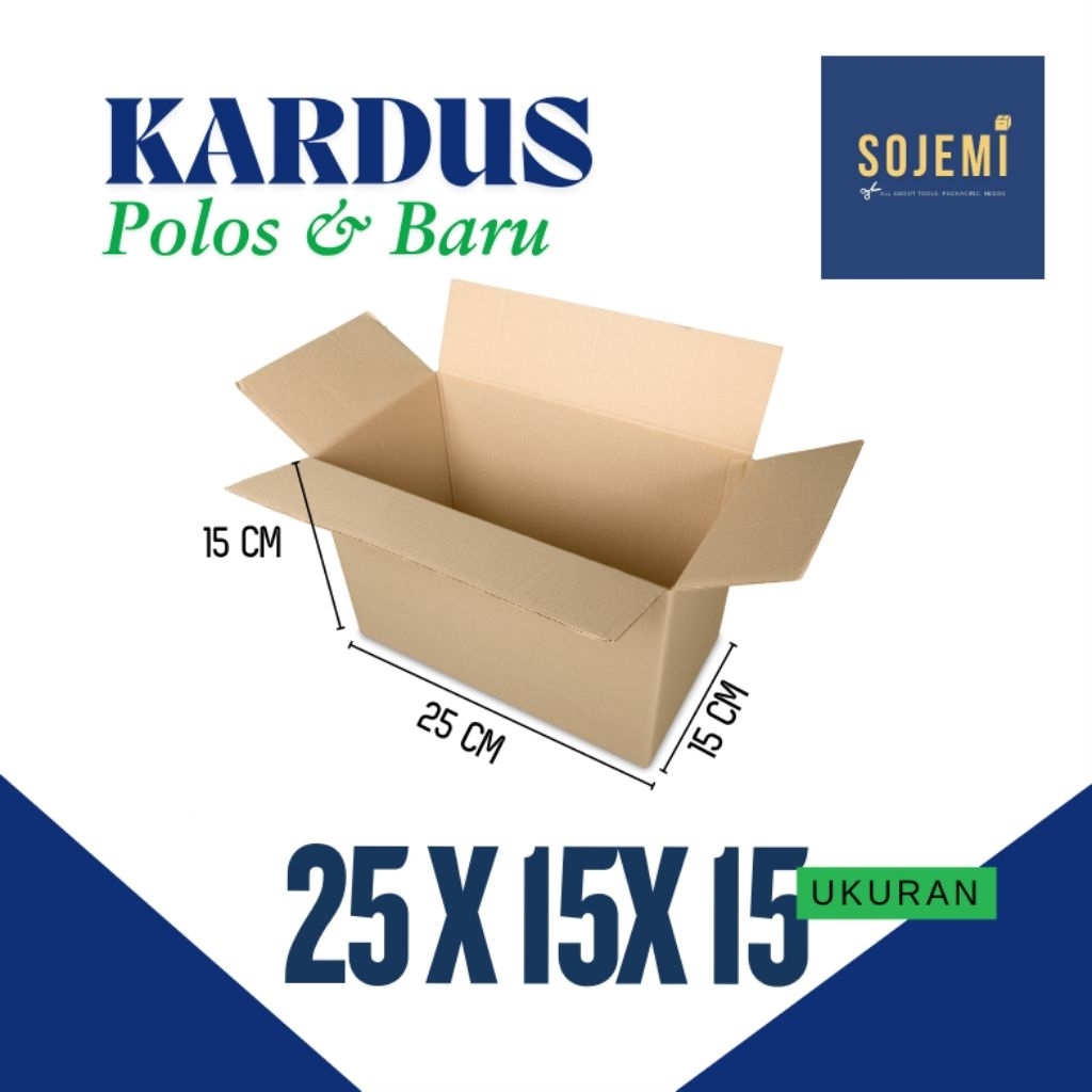 Kotak Packing 25 x 15 x 15 | Polos | Kardus Baru 25x15x15 - SATUAN