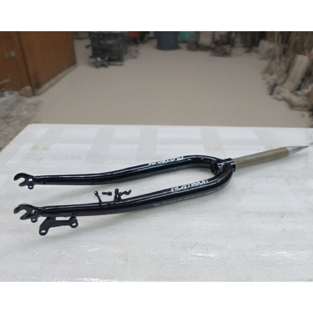 fork rigid sepeda gravel 700c platinum oversize 28.6 disc brake steel