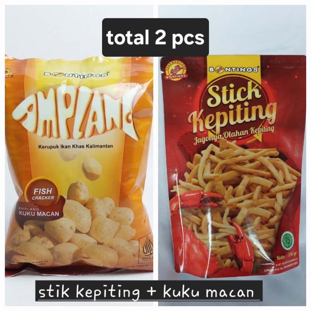 Cemilan Makanan Oleh oleh Snack Khas Balikpapan Kalimantan Bontings Kerupuk Amplang  - Paket Tanggun