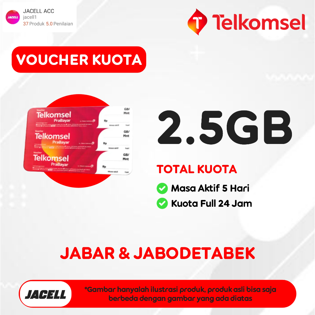 VOUCHER TELKOMSEL 2.5GB 5HARI