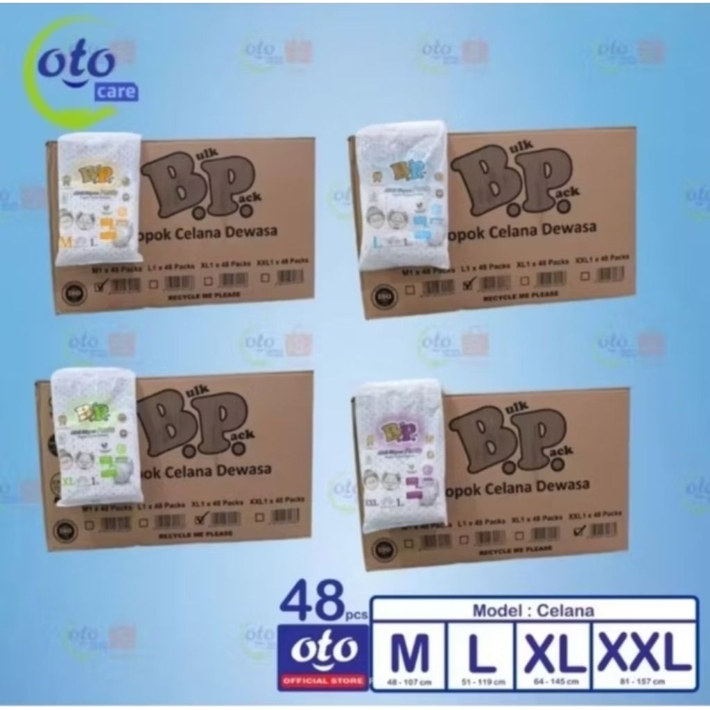 BP 48pcs ukuran M Popok Celana Dewasa Murah Popok Celana Dewasa Renceng Karton Anti Bocor