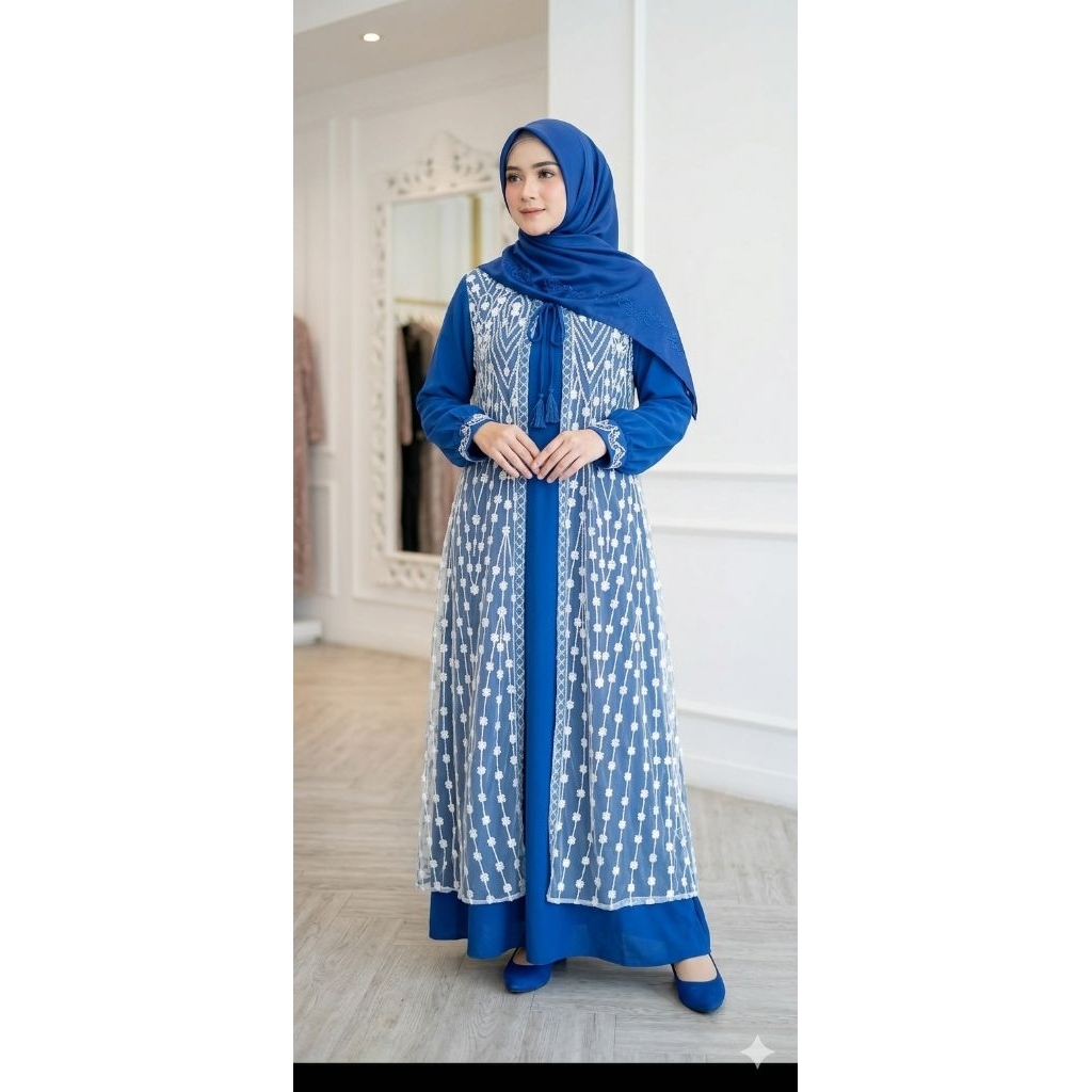 GAMIS BRUKAT 2IN1 INNER OUTER LEPAS PASANG