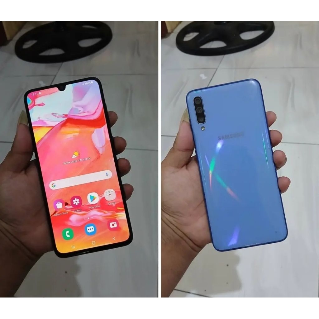 Samsung A70 ram 8/128 segel, layar original, mulus no minus hp cas ori