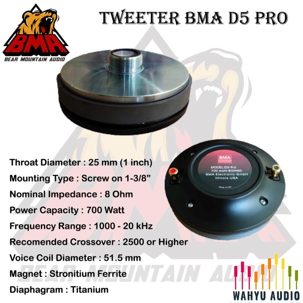 TWEETER BMA D5 PRO ORIGINAL DRIVER BMA TERBARU