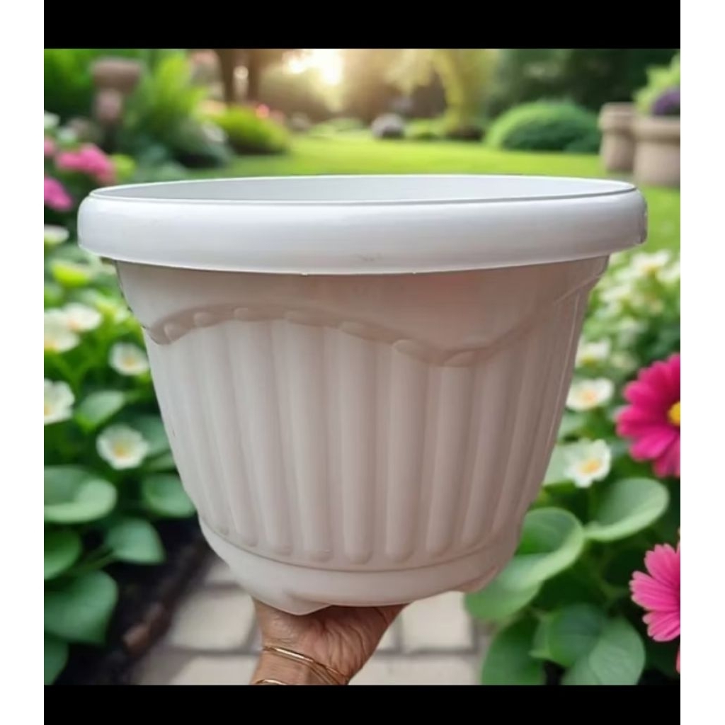 Pot bunga SHALLOM MIO 35 Pot model belimbing Pot besar tebal kuat Pot Tanaman Plastik GL Flamboyan 3