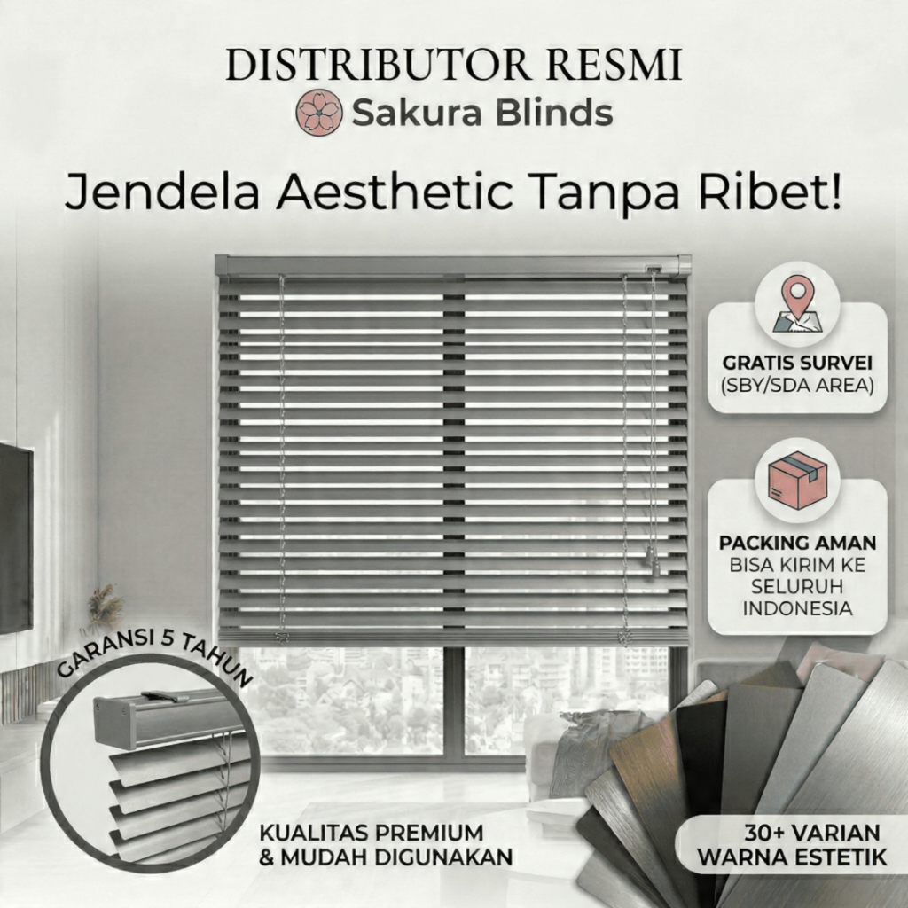 Krey Venetian Horizontal Blinds Custom - Krey Aluminium Custom - Aluminium Blinds - Krey Gulung ' Ti