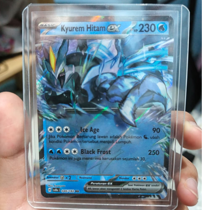 Kartu Pokemon Kyurem Hitam ex RR 046/182 - Kilau Hitam (sv8s) - NM Original