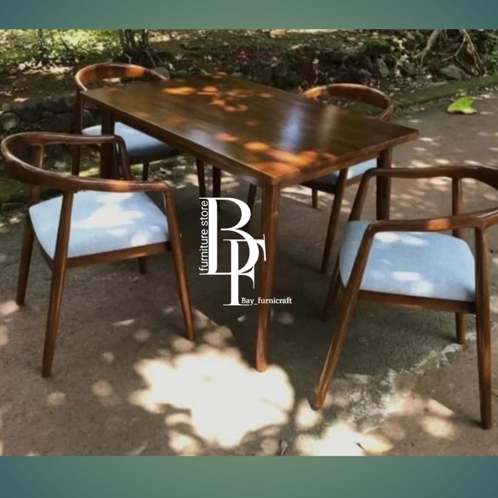 meja makan Selly kusi 4 ukuran 120×80 kayu jati solid sudah finishing