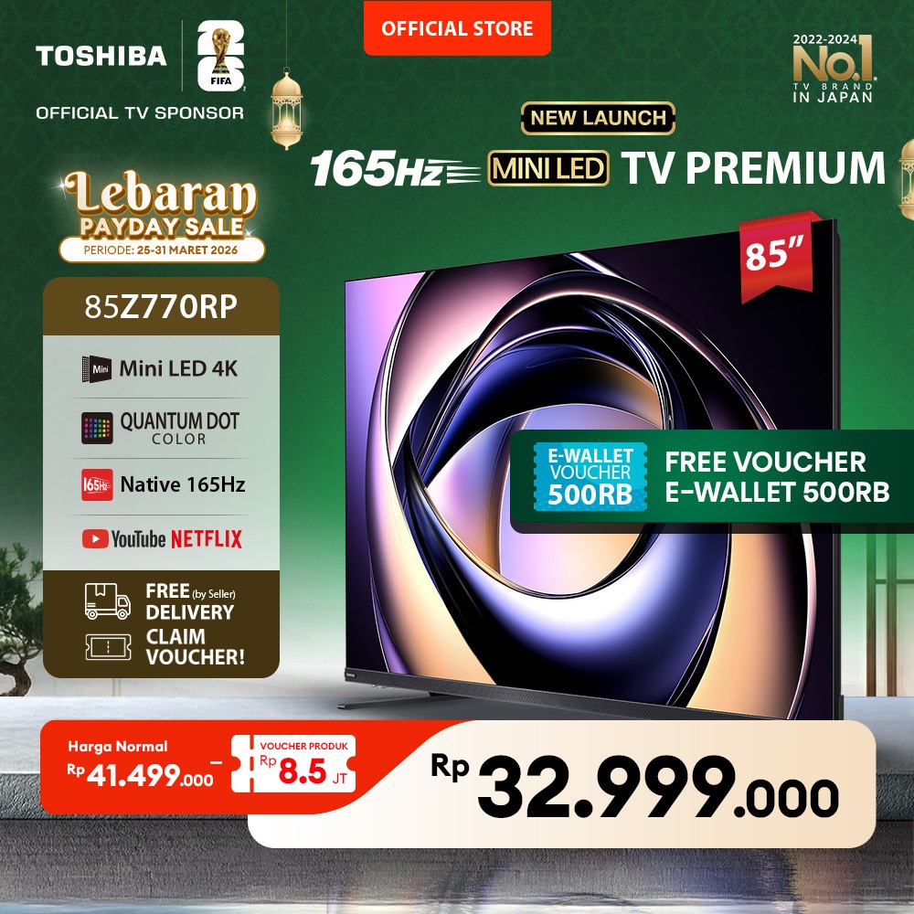 [AI 4K Mini LED 185Hz] Toshiba TV 85" 4K UHD AI Smart TV - Dolby Vision IQ + Atmos Regza ZRi 2.1.2 S