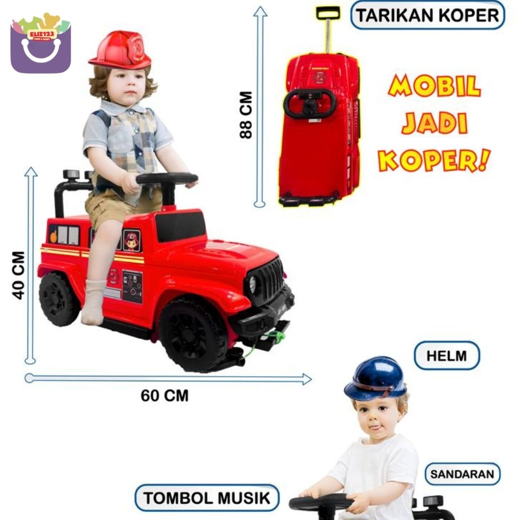 Ride On Jeep Bisa Jadi Koper - Mainan Mobil Duduk Anak