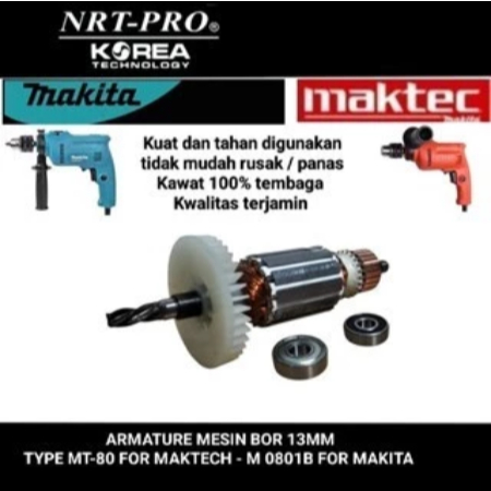 NRT-PRO armature angker bor 13mm type MT-80 maktec / M0801B makita jaminan asli original part
