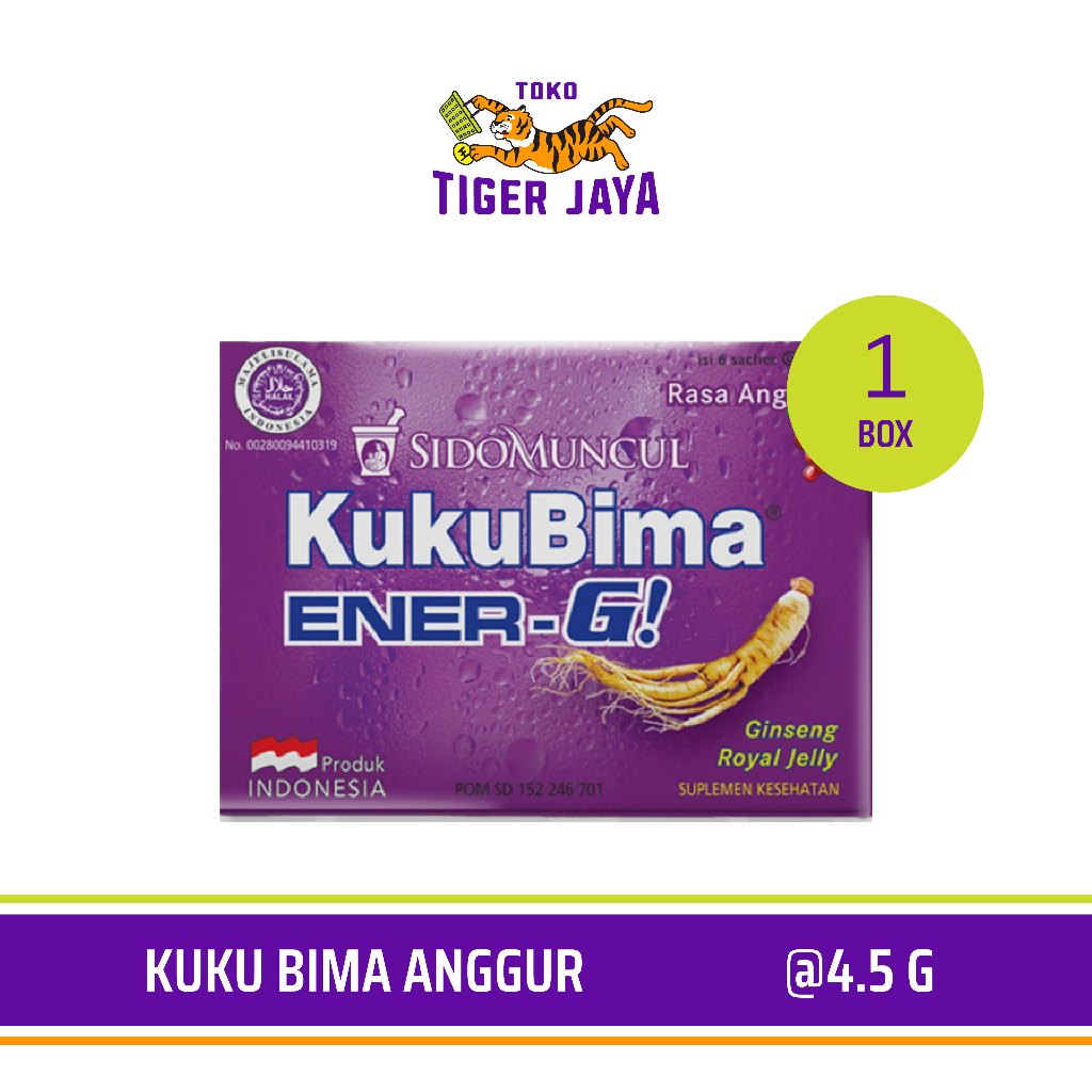 Minuman Energi Kuku Bima Ener-G Anggur 1 box isi 6 sachet