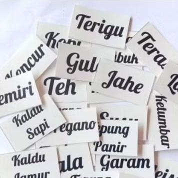 Stiker Label Bumbu Dapur Transparan Tahan Air, Waterproof, Praktis