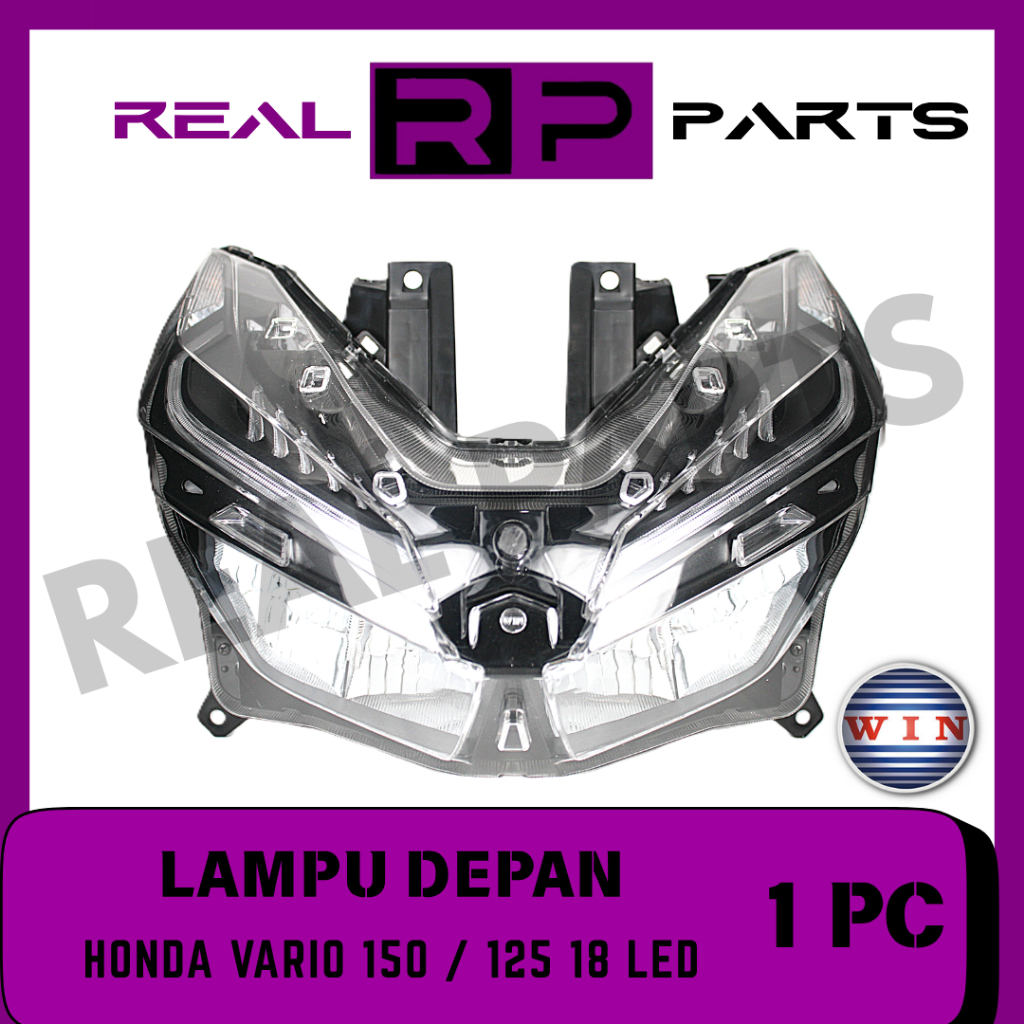 REAL-PARTS/WIN-LAMPU-DEPAN/REFLEKTOR/HEADLAMP/HEADLIGHT/MOTOR/HONDA/VARIO-150/125-18-LED/2018-2025/K