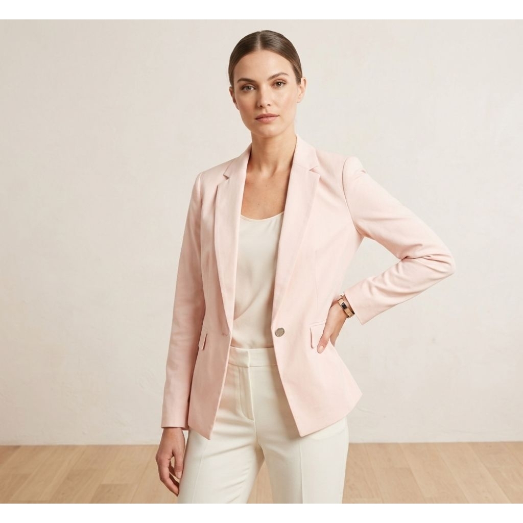 Minor Defeck Blazer Kantor Jas Kerja Pink Wanita Kasual Branded