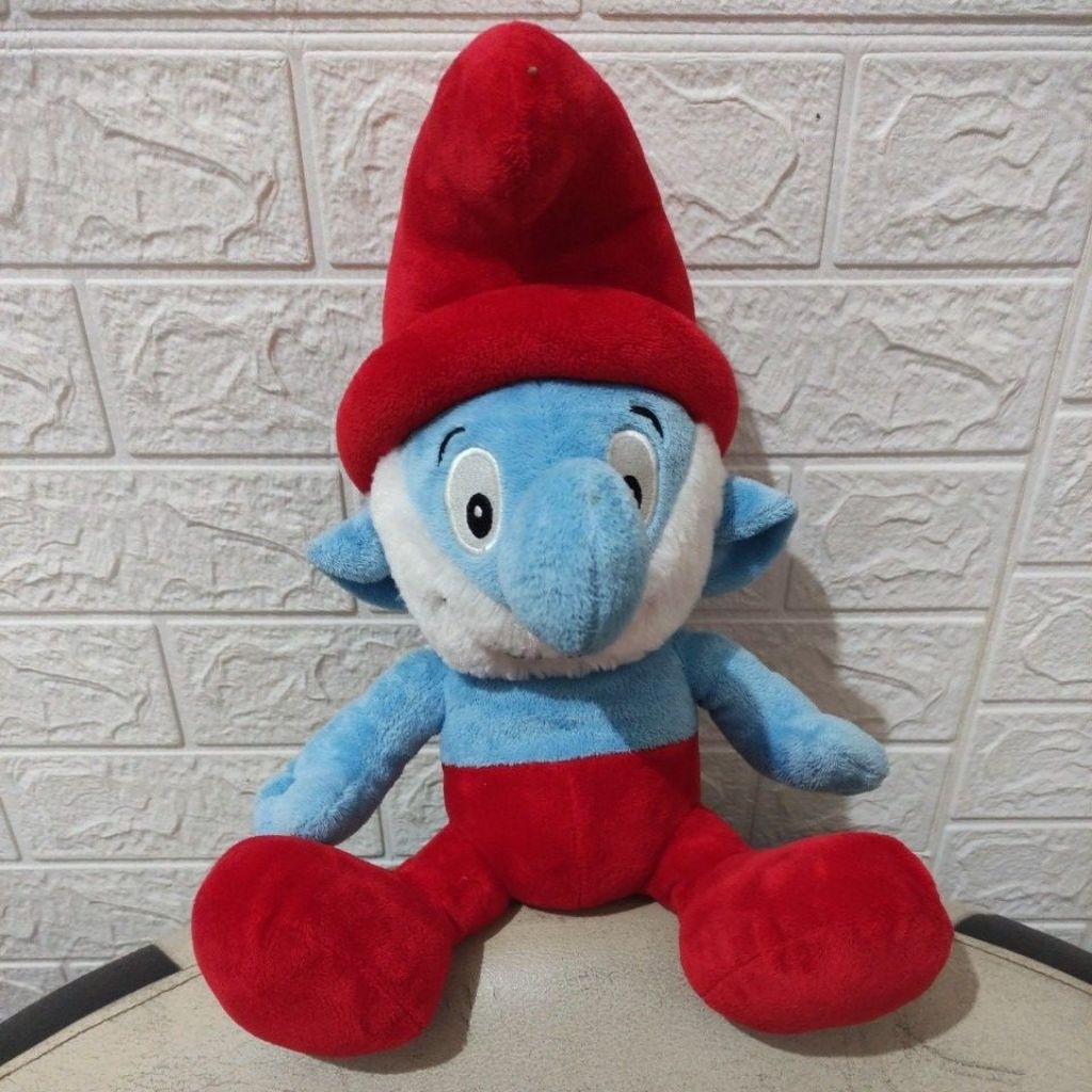 Boneka animasi The Smurfs karakter papa Smurfs