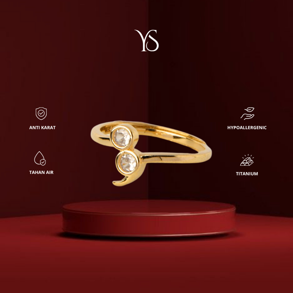 YS - Semicolon Ring CINCIN Titanium Anti Karat