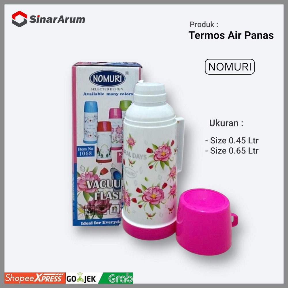 Termos Air Panas Kaca Nomuri Vacuum Flask
