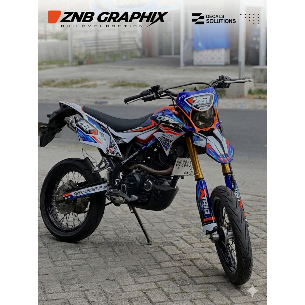 Decal CRF 150L Custom Fullset | Stiker Body Motor Racing Nama Nomor