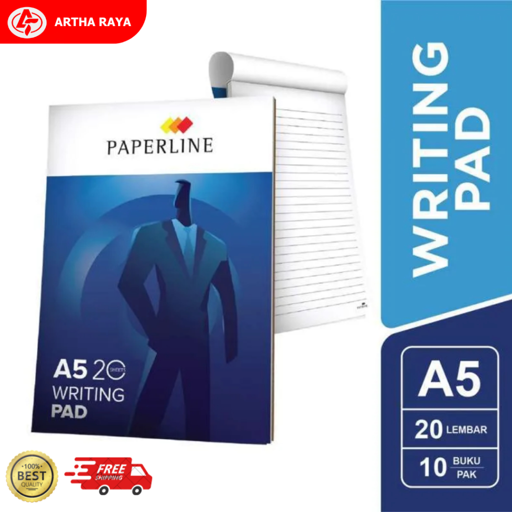 BLOCK NOTE / WRITING PAD UK A5 (20 Lembar) Paperline / PACK