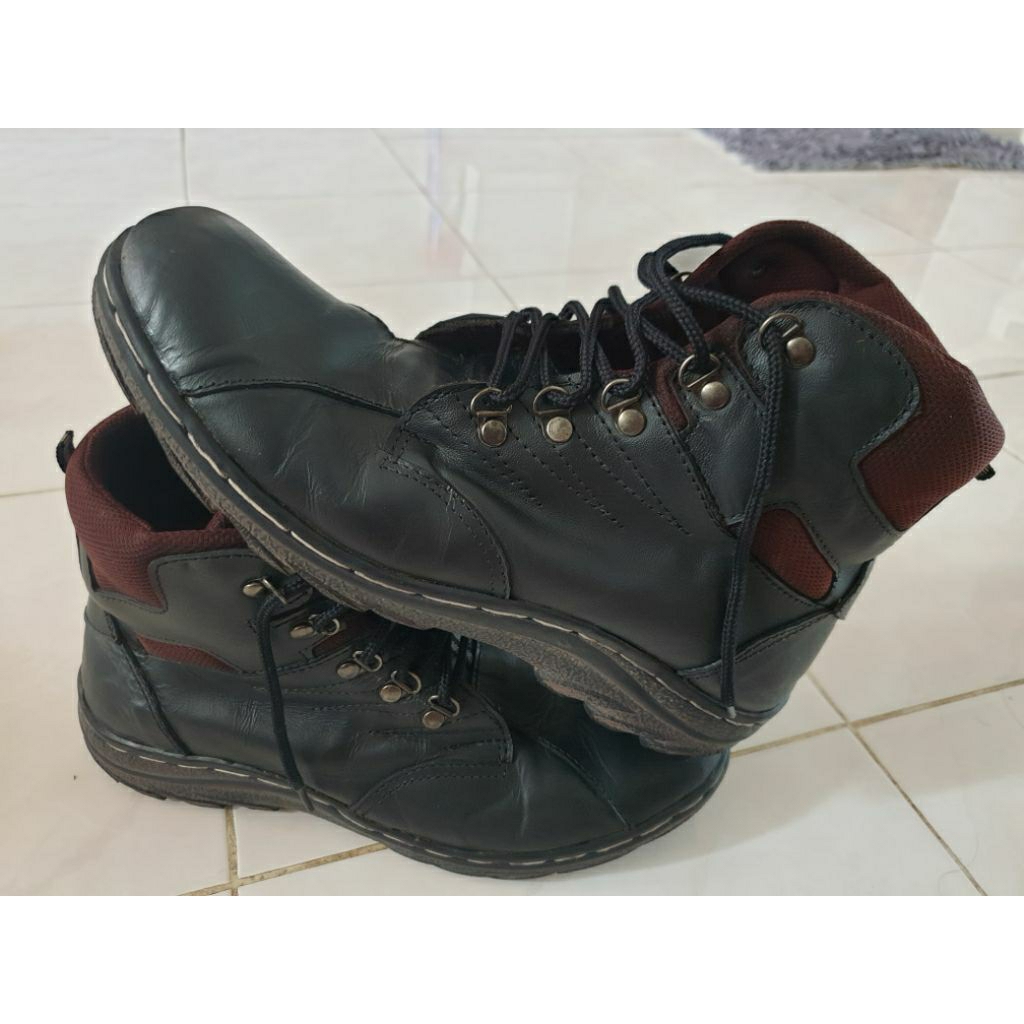 SEPATU BOOTS KULIT SECOND