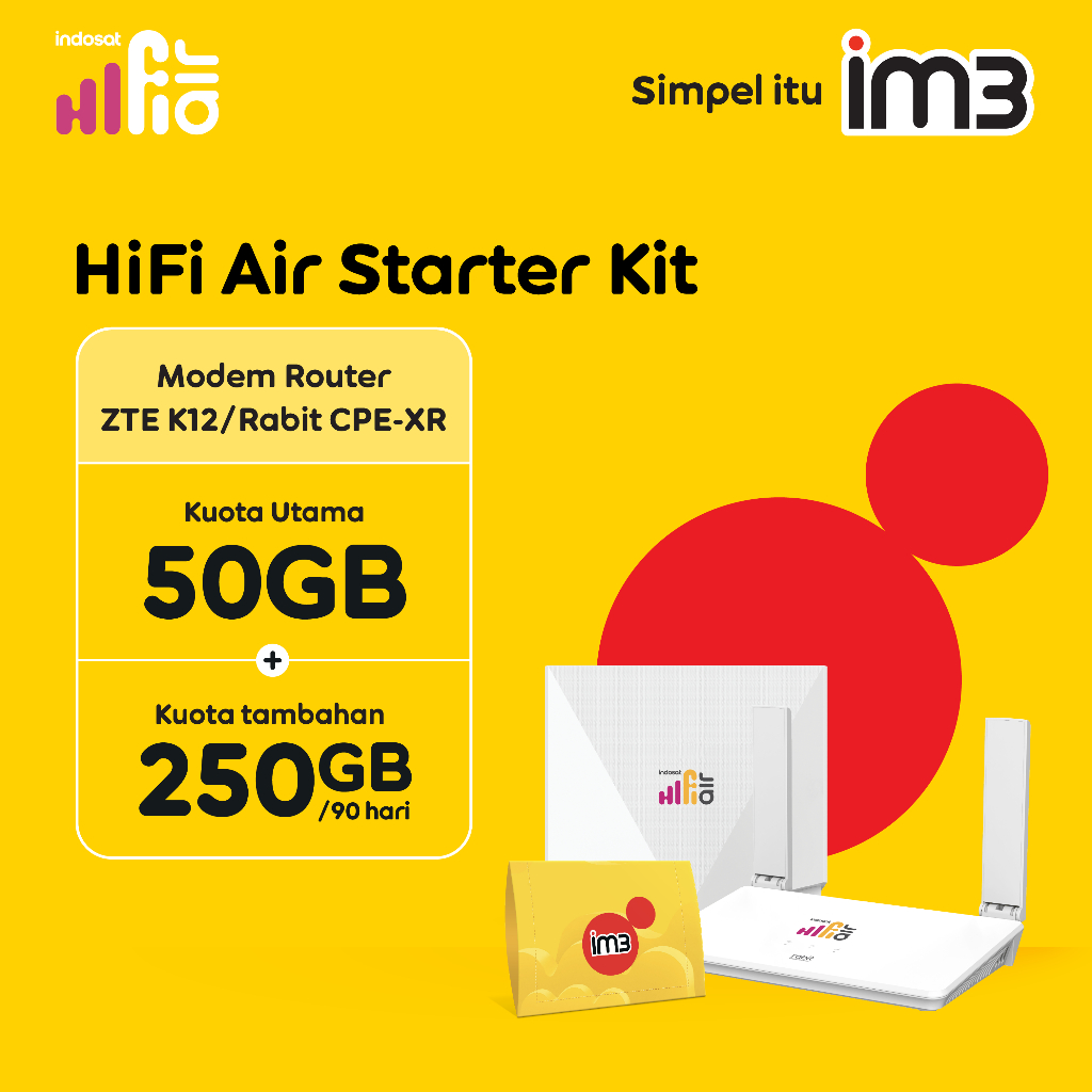 Indosat HiFi Air  : Modem + SIM Card IM3