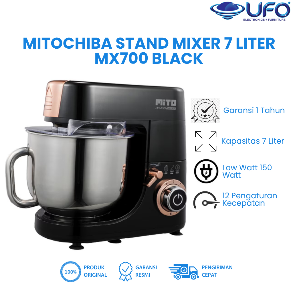 Mitochiba Stand Mixer 7 Liter MX700 Black