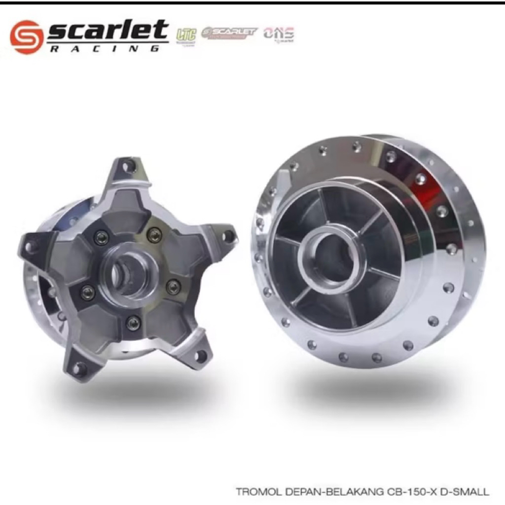 TROMOL DEPAN BELAKANG SCARLET CHROME HITAM CB 150 R 2020 / CB 150 R UPSIDE DOWN 6 HOLE