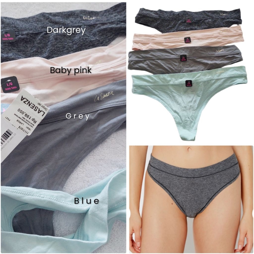 Myu88_Jual La Senza Thong bahan lenzing modal lembut serap keringat size L bahan nyaman sehari-hari