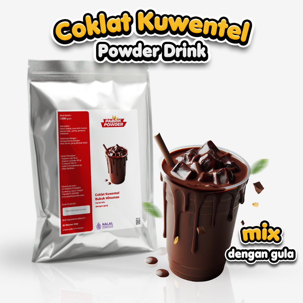 Bubuk Minuman Coklat 250 Gram Serbuk Minuman Coklat untuk Minuman Kekinian