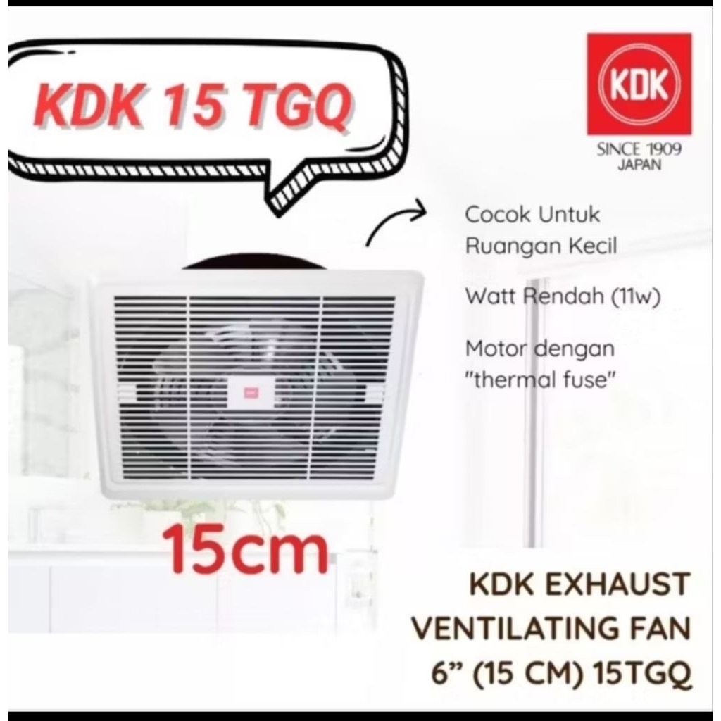 KDK 15 TGQ EXHAUST FAN PLAPON 6 INCH / EXHAUST FAN PLAPON KDK 6 INCH