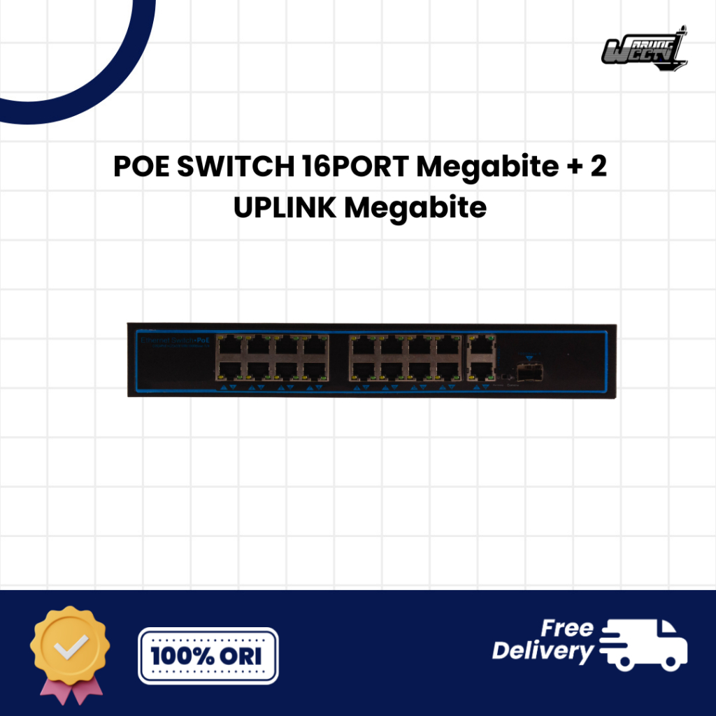 POE SWITCH 16PORT Megabite + 2 UPLINK Megabite | poe megabite 16 port