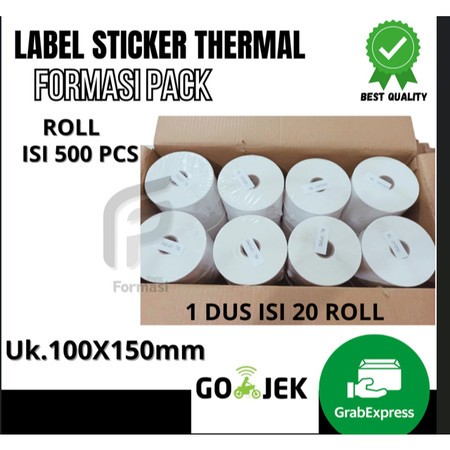 STICKER KERTAS THERMAL LABEL BAHAN KERTAS GOLDWIN 100X150 MM A6 500 LEMBAR