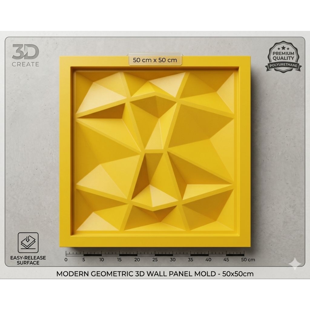 cetakan gypsum beton / mould wall panel dinding motip 3D