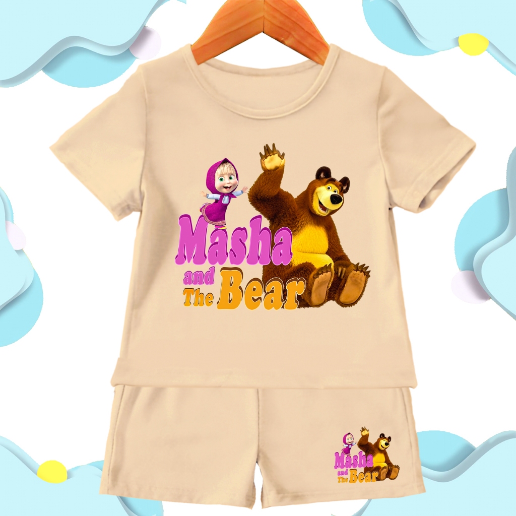 baju setelan masha and the bear / baju anak anak masha and the bear